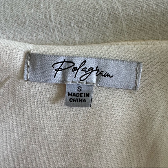 Polagram cream flutter sleeve, pleated dress - Picture 16 of 16